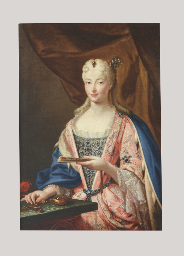 Okładka zeszytu z fragmentem portretu Marii Klementyny Sobieskiej